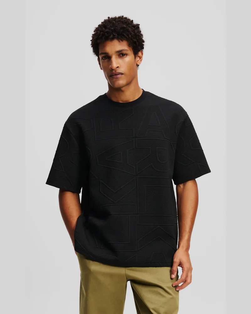 Karl Lagerfeld T-shirt Mit Logo, Mann, Schwarz, Größe Schwarz