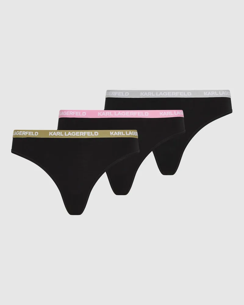 Karl Lagerfeld Tanga Mit Verschiedenfarbigem Bund – 3er-set, Damen, Cannoli Cream-sky Capitan, Größe Cannoli