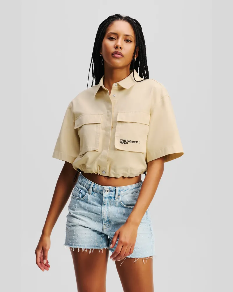 Karl Lagerfeld Shirt Im Utility-stil, Frau, Holz Esche, Größe Holz