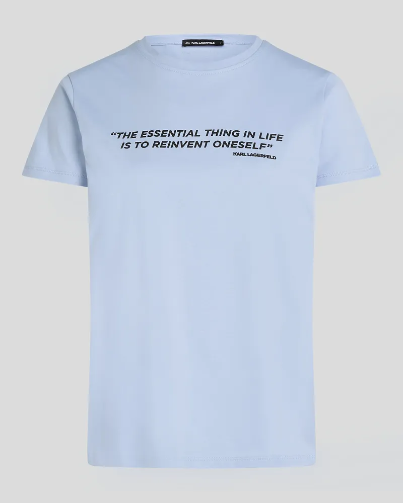 Karl Lagerfeld T-shirt Mit Karl-zitat, Frau, Kentucky Blau, Größe Kentucky