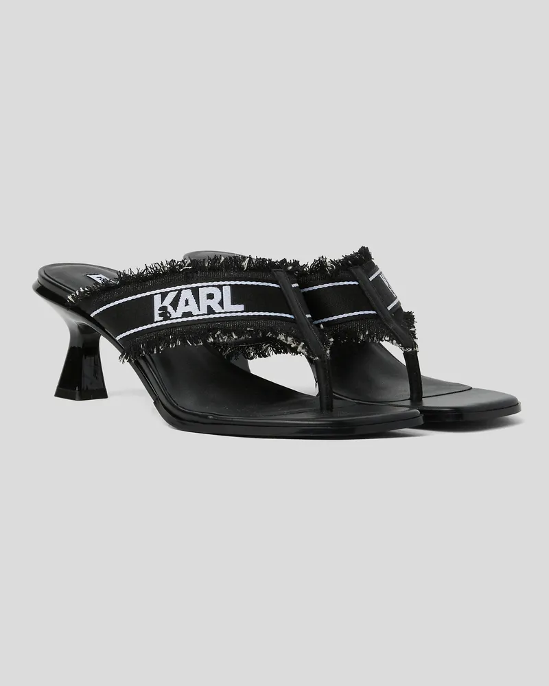 Karl Lagerfeld Panache Ii Denim-sandalen Mit Absatz, Frau, Deniblack, Größe Deniblack