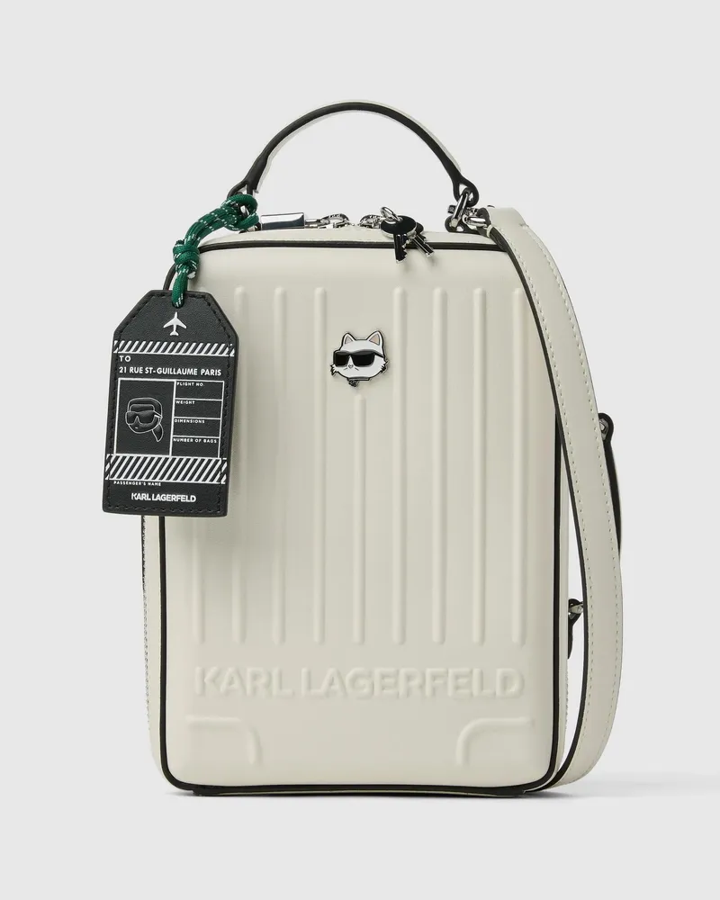 Karl Lagerfeld Ikon Choupette Koffer-umhängetasche, Damen, Off White, Größe Off