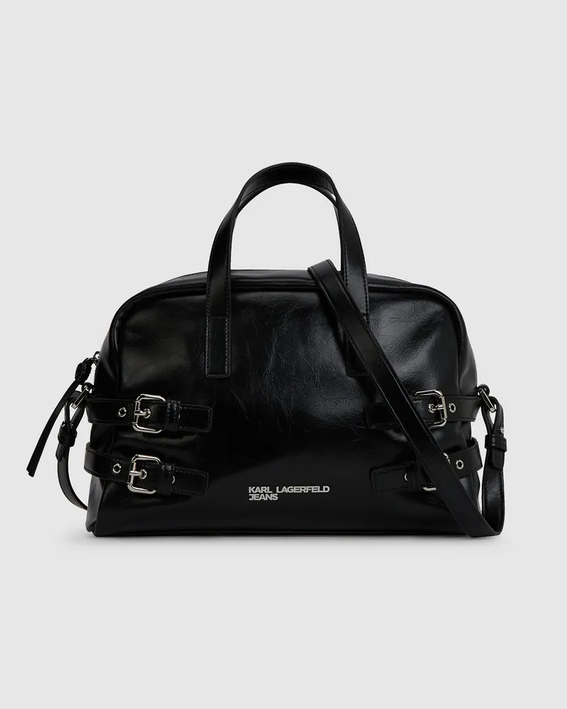 Karl Lagerfeld Bowling-bag Mit Schnallen, Damen, Schwarz, Größe Schwarz
