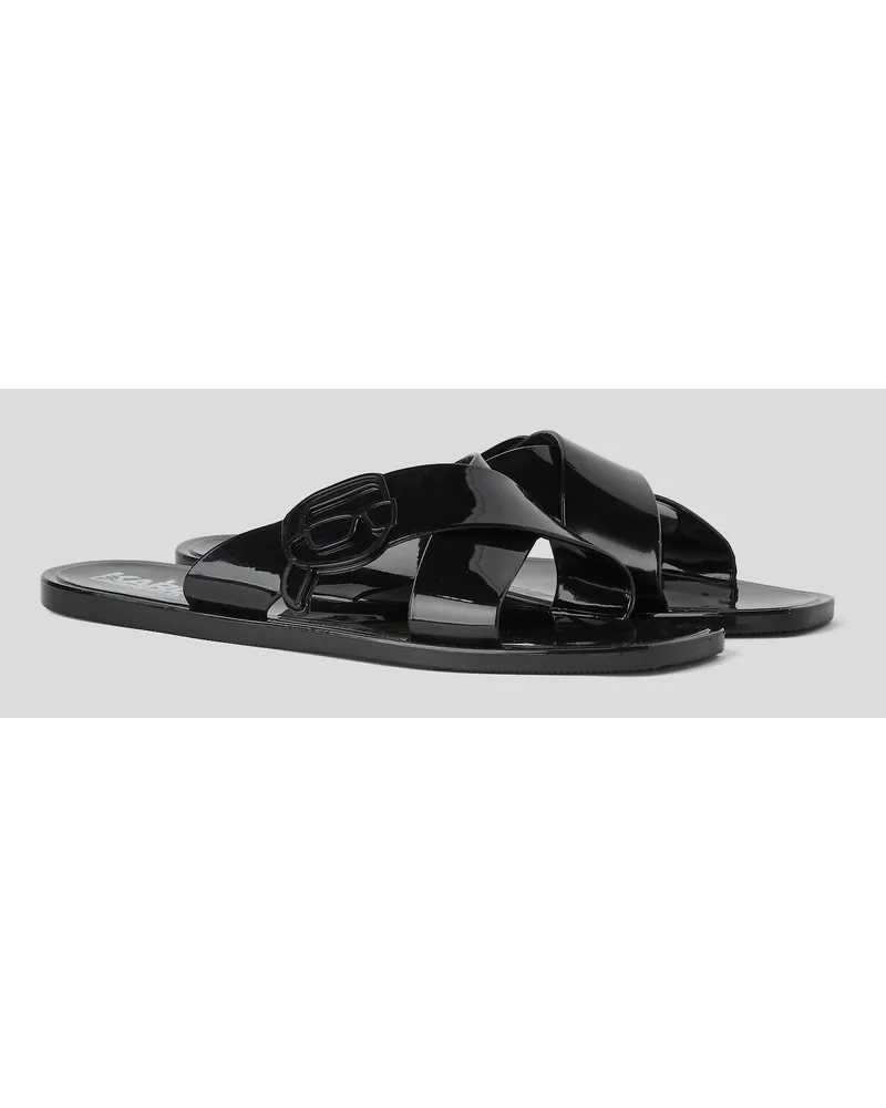 Karl Lagerfeld Karl ikonik nft Kross-sandalen, Frau, Schwarz Schwarz