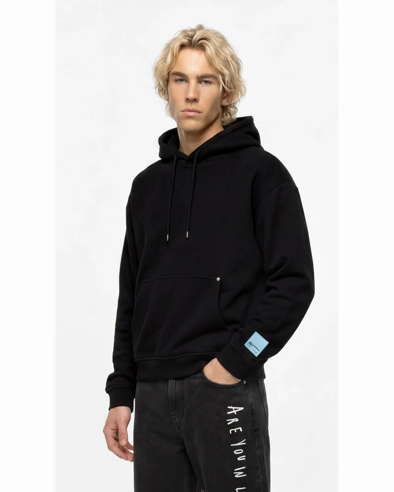 Karl Lagerfeld Klj X Pietro Terzini Boxy-kapuzenpullover Mit Taschen, Herren, Schwarz, Größe Schwarz