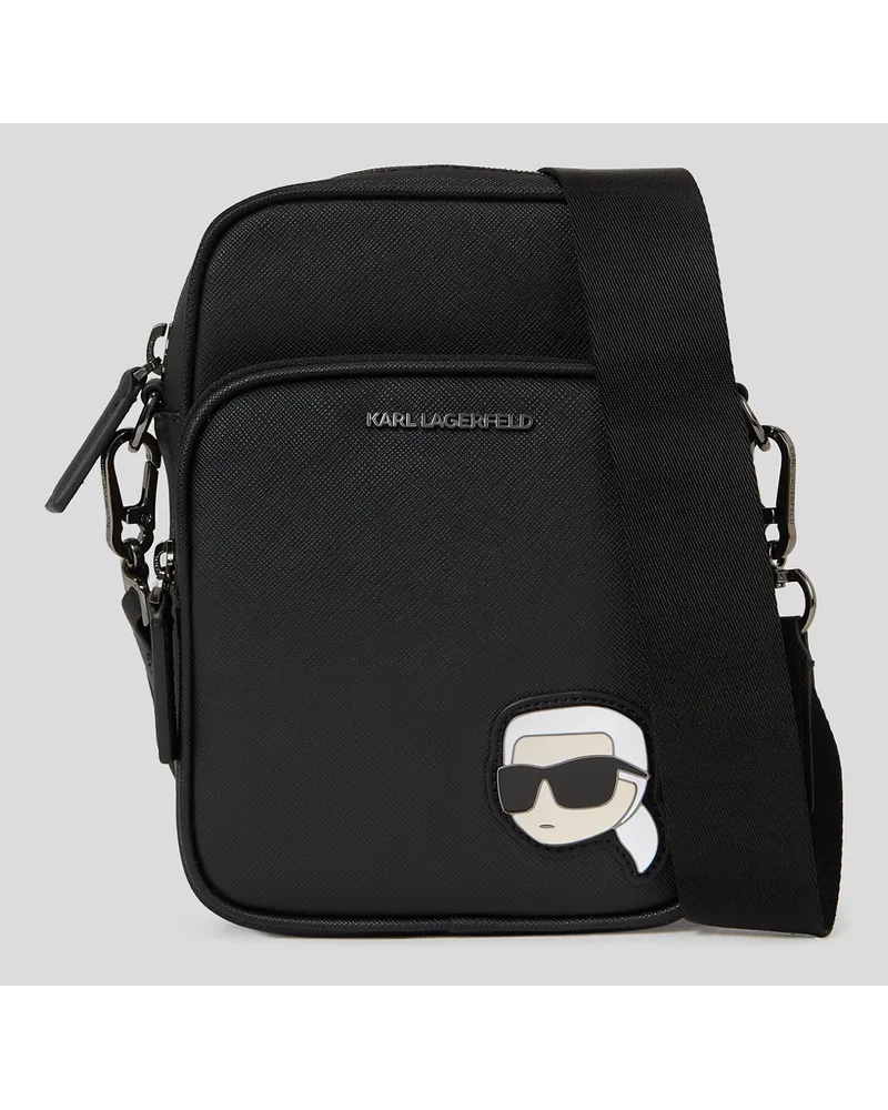 Karl Lagerfeld K/ikonik kore nord süd Crossbody-bag, Mann, Schwarz Schwarz