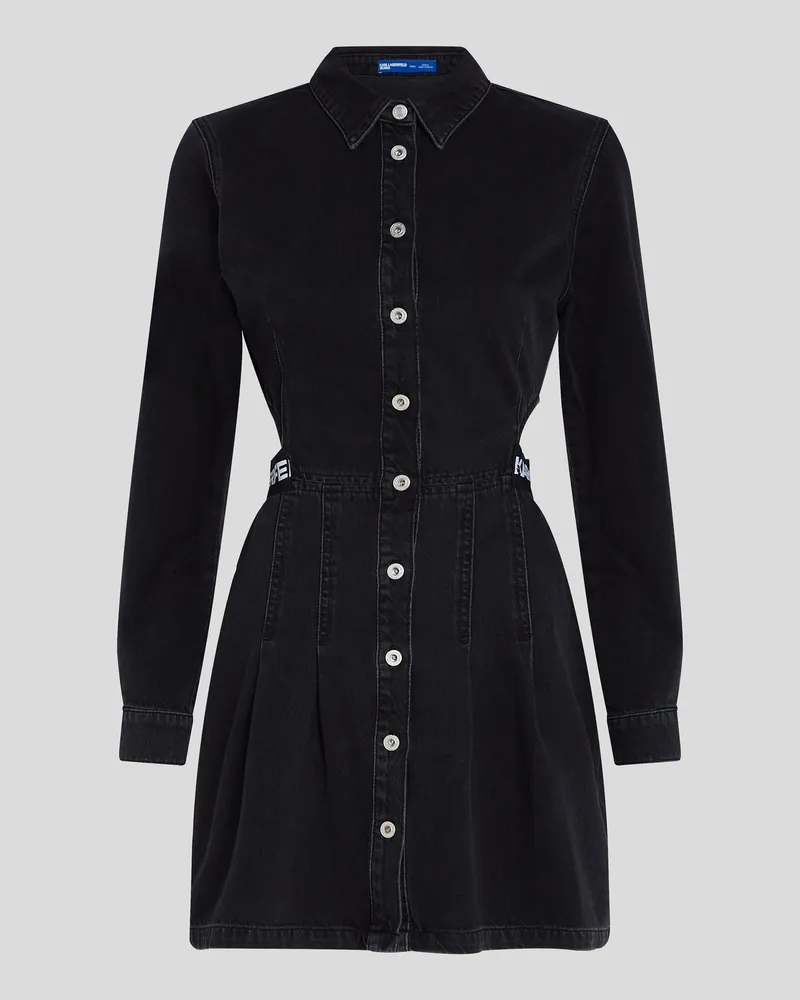 Karl Lagerfeld Jeanskleid Mit Zierausschnitten, Damen, Schwarz Gewaschen, Größe Schwarz