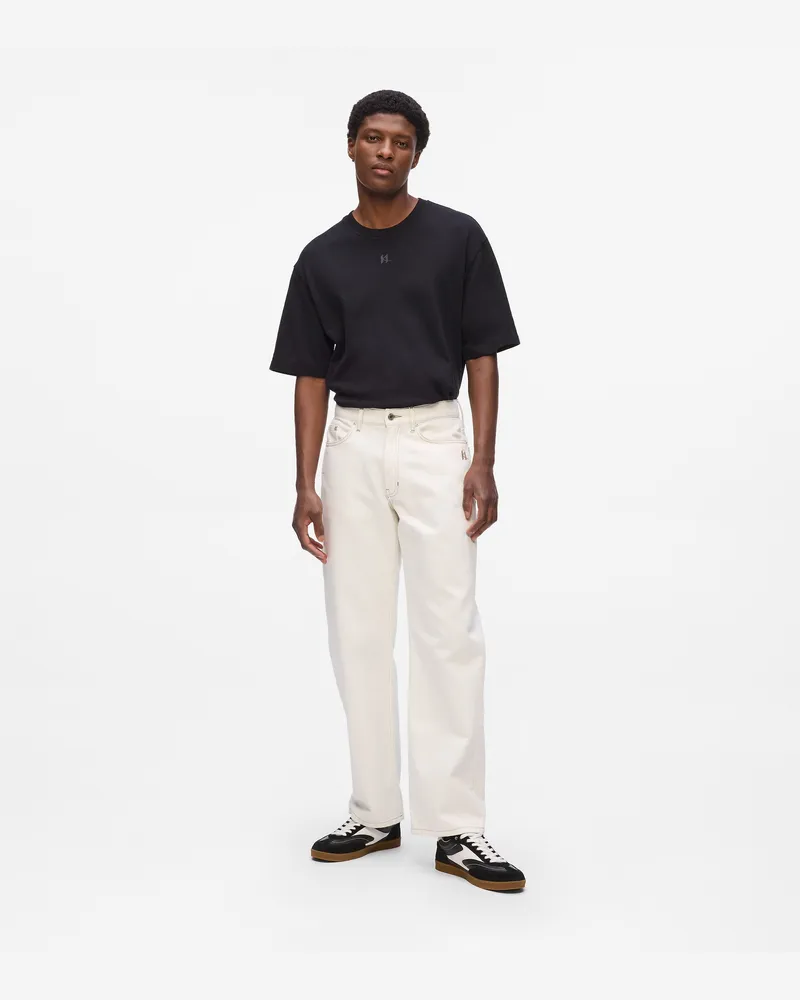 Karl Lagerfeld Jeans Mit Kontrastnähten, Herren, Cannoli Creme, Größe Cannoli