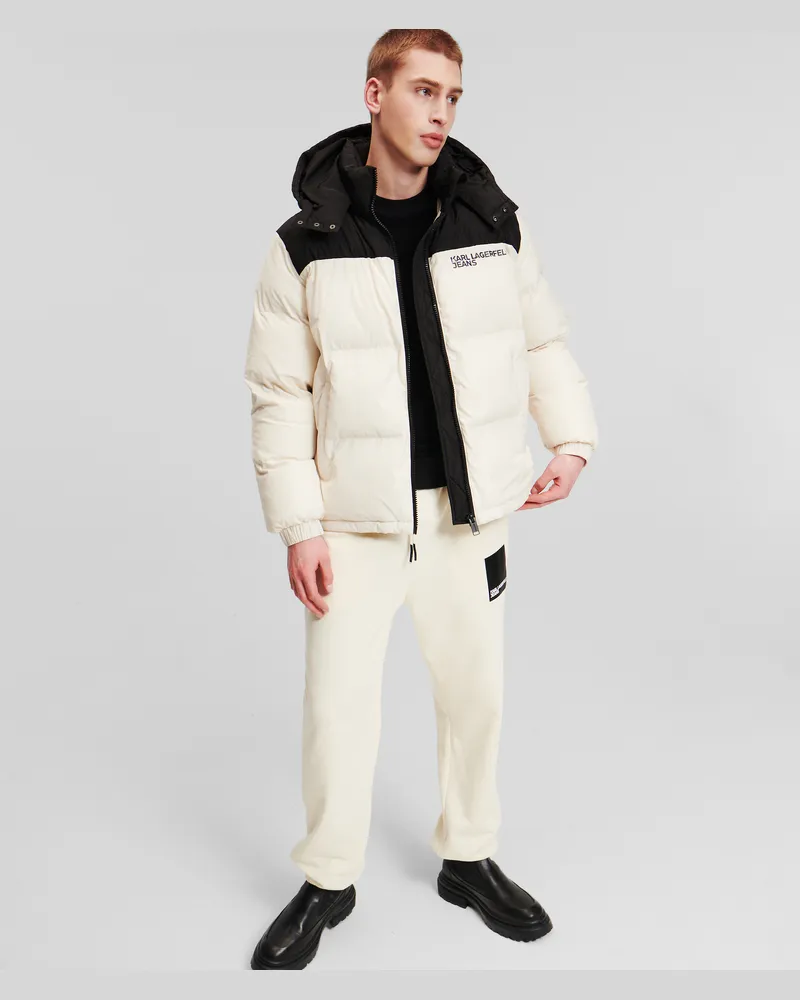 Karl Lagerfeld Pufferjacke Mit Block-optik, Mann, SCHWARZ/WHITECAP GRAY, Größe Schwarz