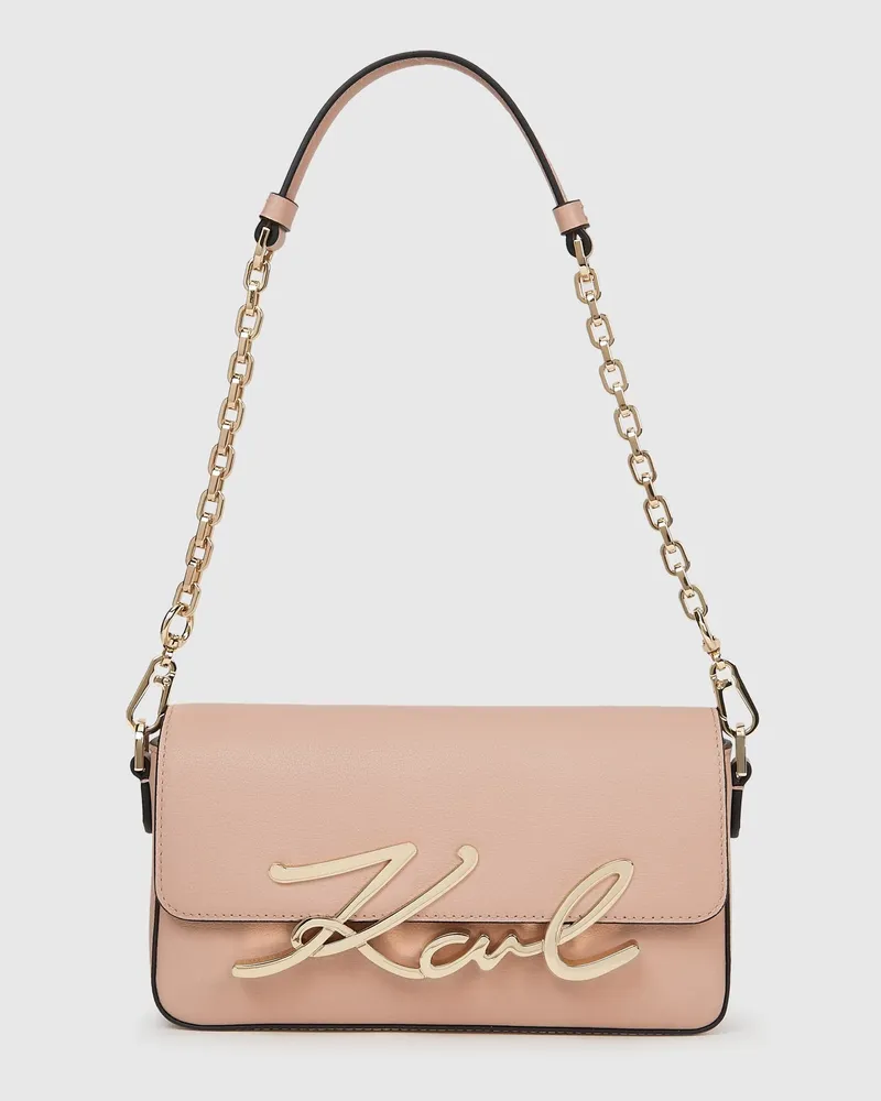 Karl Lagerfeld K/signature Kleine Schultertasche Mit Kette, Female, Rosa, Size Pink