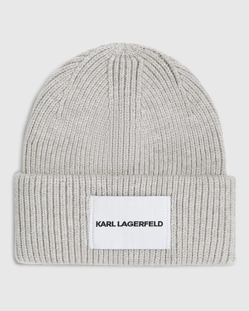Karl Lagerfeld Mütze Mit Logoetikett, Herren, Mirage Grau, Größe Mirage