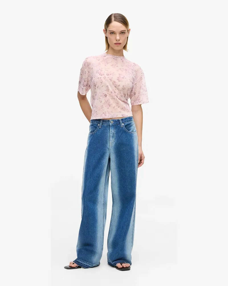 Karl Lagerfeld Ombré-jeans Mit Mittelhohem Bund Und Entspannter Passform, Damen, Dunkelblauer Stein, Größe Dunkelblauer