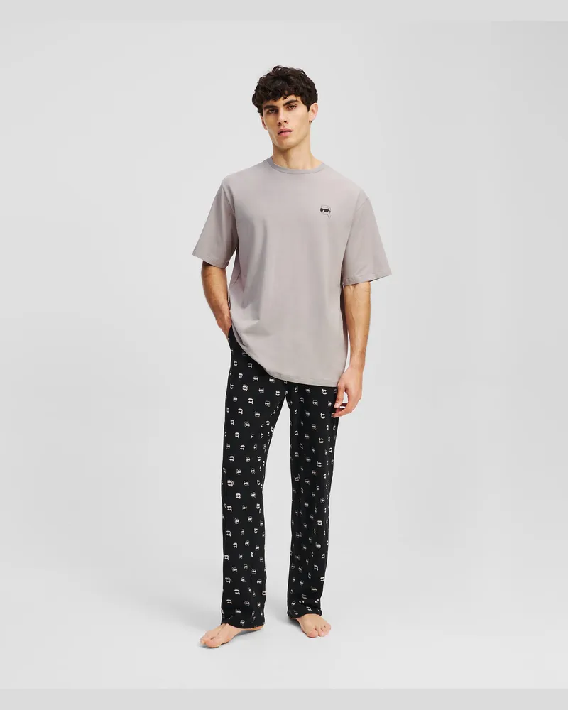 Karl Lagerfeld Ikon Pyjama-set, Mann, Karl Dot Schwarz-Asch, Größe Karl