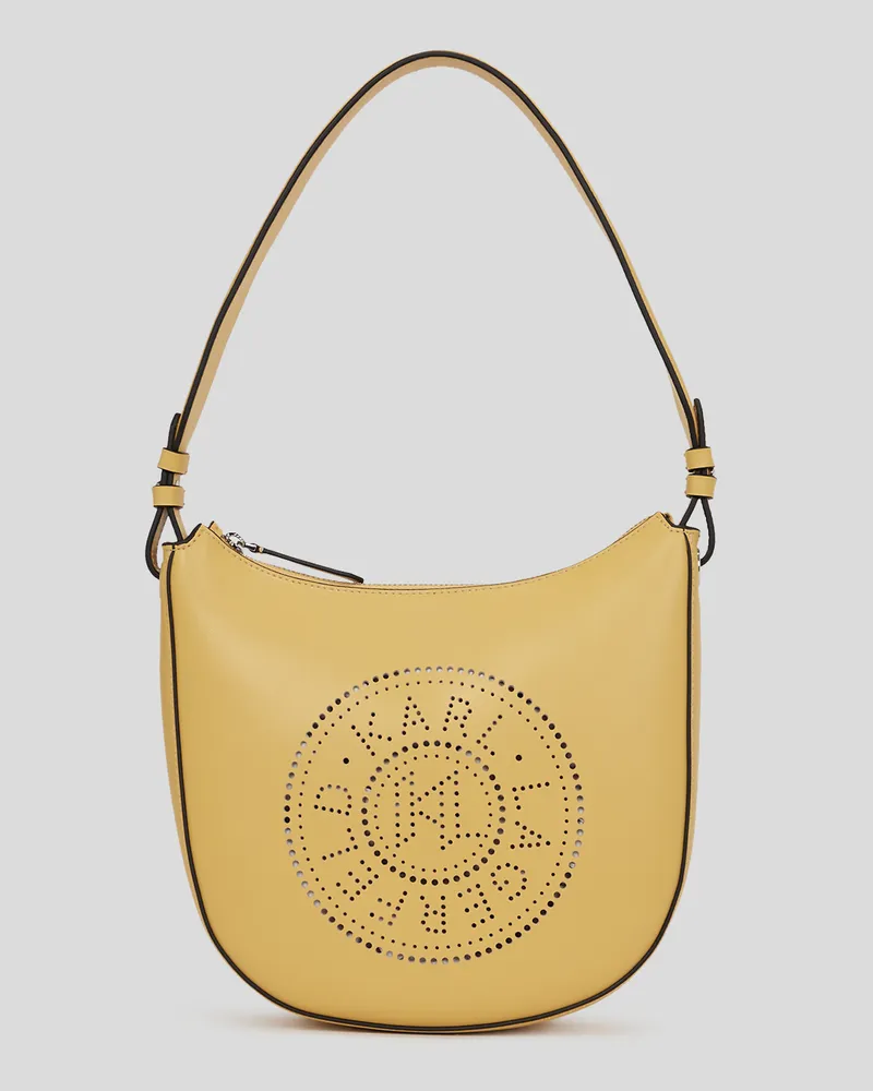 Karl Lagerfeld K/circle Mond-schultertasche Mit Lochmuster, Frau, Ocker, Größe Ocker
