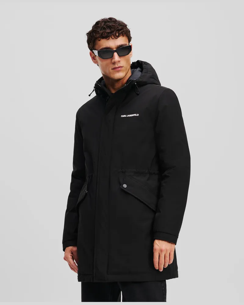 Karl Lagerfeld Ultraleichte Parka Mit Kapuze, Mann, Schwarz, Größe Schwarz