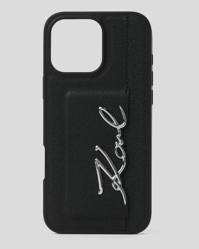 Karl Lagerfeld Signature Schutzhülle Für Iphone 16 pro max, Frau, Schwarz, Größe Schwarz