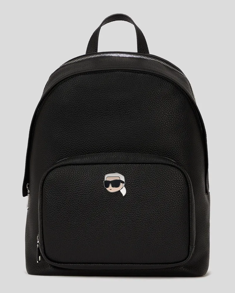 Karl Lagerfeld Ikon mittelgrosser Genoppter Rucksack, Frau, Schwarz, Größe Schwarz
