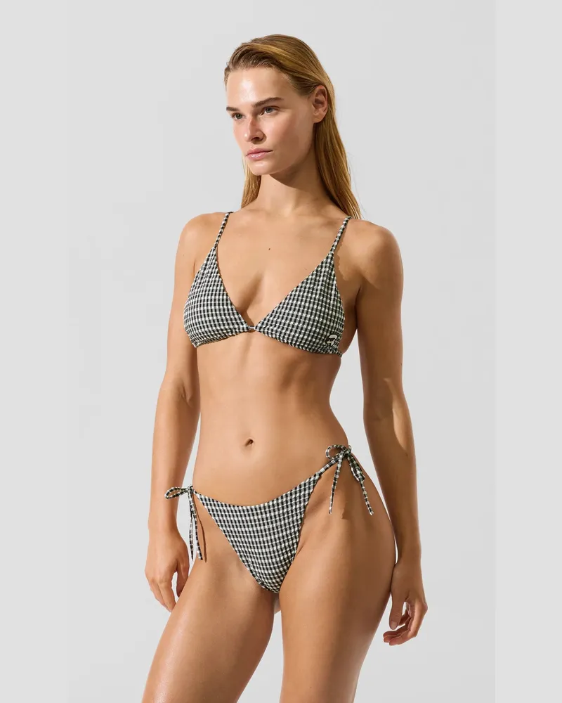 Karl Lagerfeld Ikon Bikini-unterteil Im Gingham-muster, Female, Ikon Gingham-black, Size Multicoloured