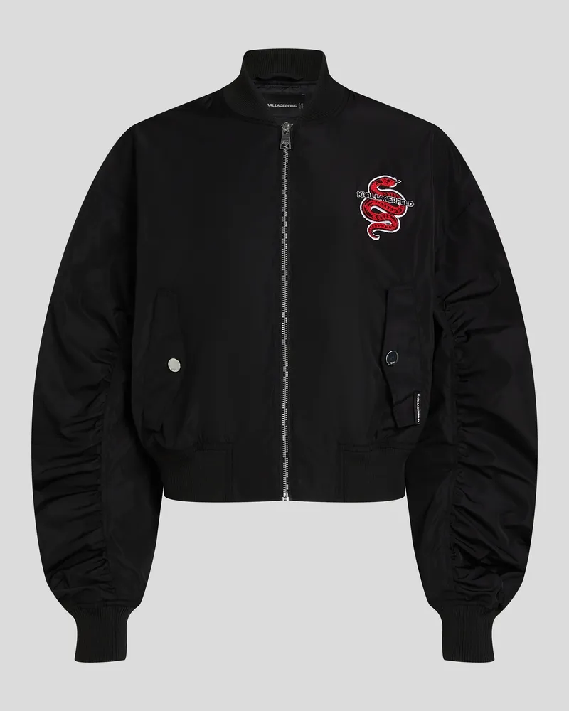 Karl Lagerfeld Lunar New Year Bomberjacke, Frau, Schwarz, Größe Schwarz