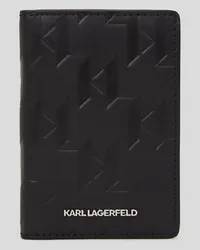 Karl Lagerfeld K/loom kartenetui aus Leder, Mann, Schwarz Schwarz