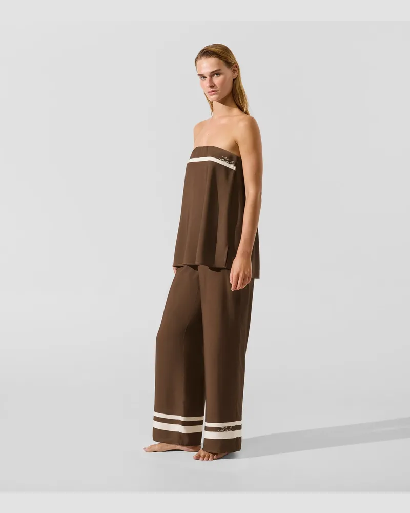 Karl Lagerfeld Signature-hose Mit Kontrastrierendem Besatz, Female, Kastanie, Size Brown
