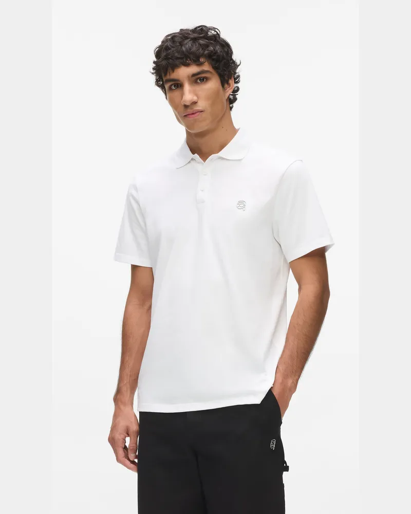 Karl Lagerfeld Ikon Jersey-polo Shirt, Herren, Weiss, Größe Weiss