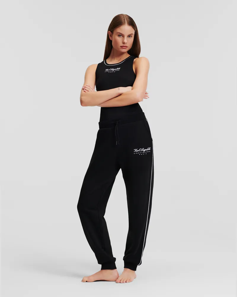 Karl Lagerfeld Hotel karl Loungewear-trainingshose, Frau, Schwarz, Größe Schwarz