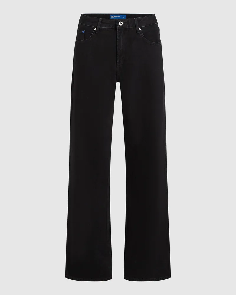 Karl Lagerfeld Legere Jeans Mit Mittelhohem Bund, Damen, Minimal Washed Black, Größe Minimal