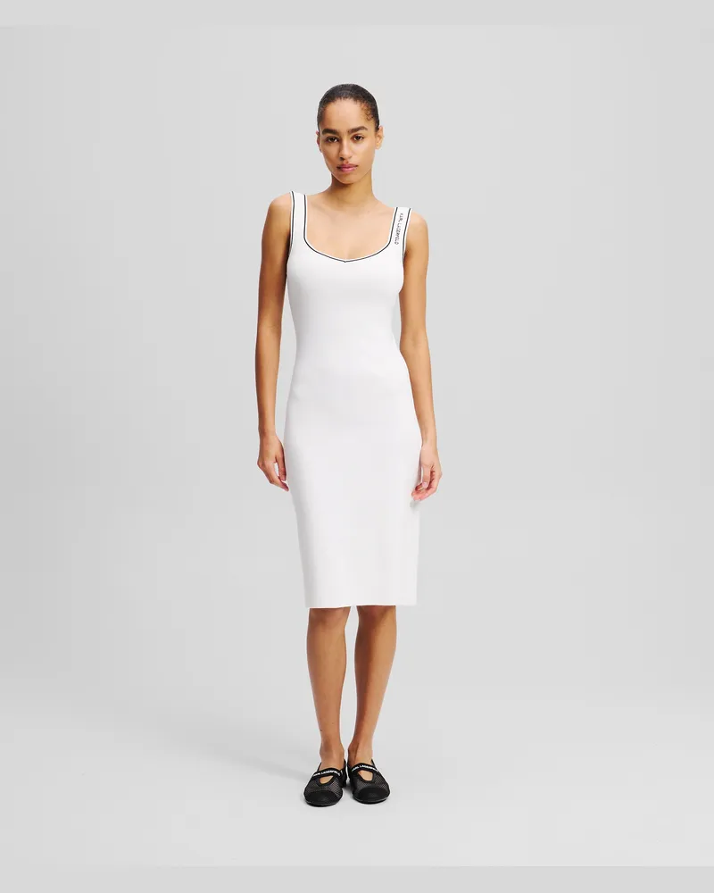 Karl Lagerfeld Karl Essential Strickkleid, Frau, Weiss, Größe Weiss