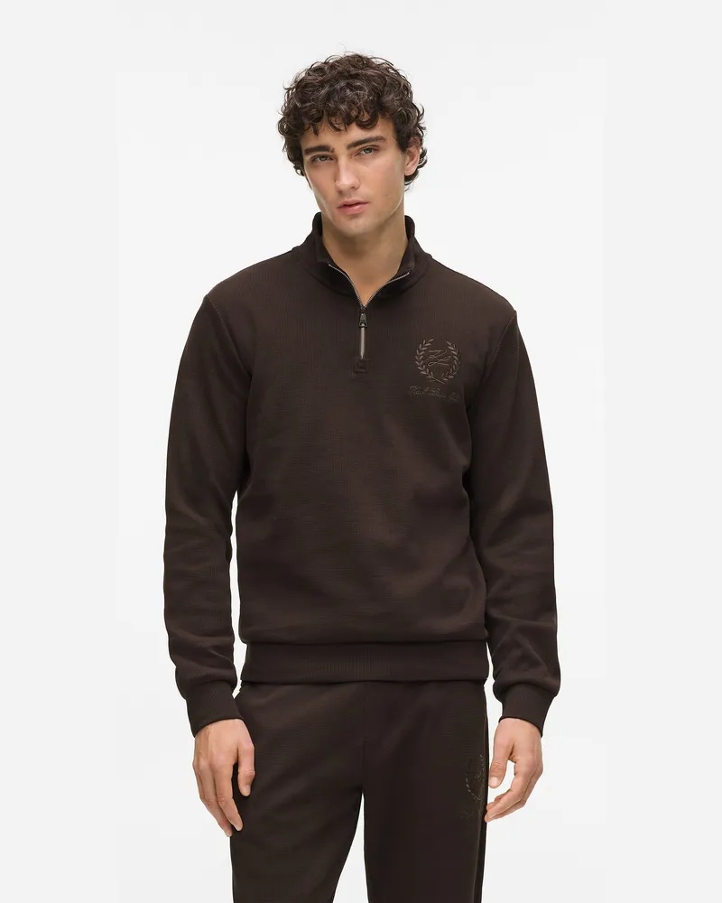 Karl Lagerfeld Loungewear-sweatshirt Mit Wappen, Herren, Schwarzer Kaffee, Größe Schwarzer