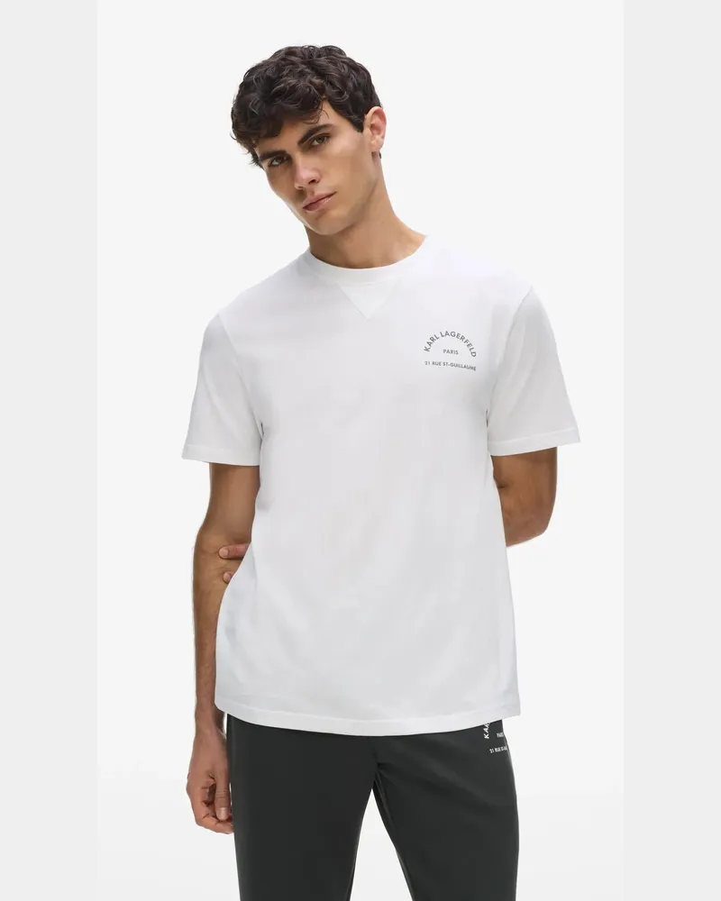 Karl Lagerfeld Rue St-guillaume Loungewear-t-shirt, Herren, Weiss, Größe Weiss