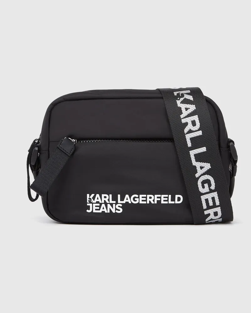 Karl Lagerfeld Umhängetasche Aus Nylon, Male, Schwarz, Size Black
