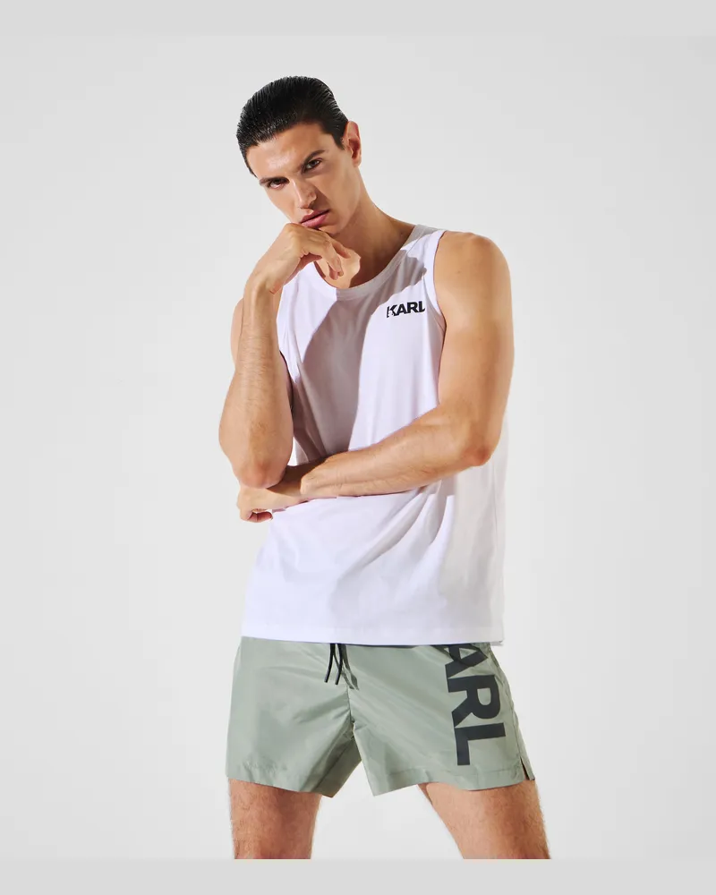Karl Lagerfeld Strand-tanktop Mit Logo, Herren, Weiss, Größe Weiss