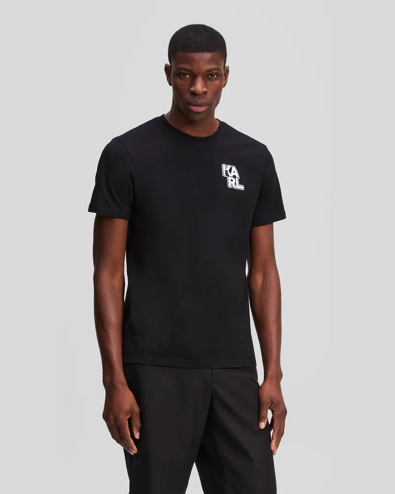 Karl Lagerfeld Varsity Logo T-shirt, Mann, Schwarz, Größe Schwarz