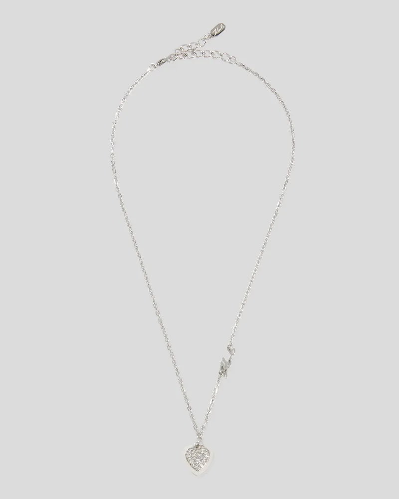 Karl Lagerfeld Pavé-herzanhänger-halskette, Frau, Silver, Größe Silver