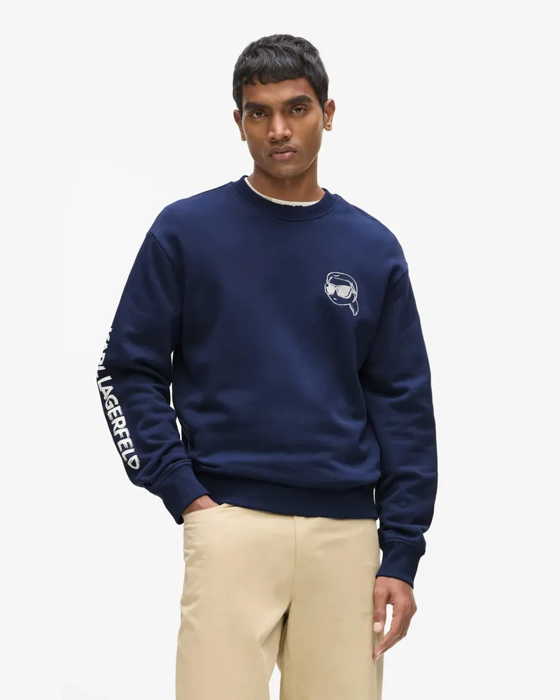 Karl Lagerfeld Ikon sweatshirt, Herren, Mittelalterliches Blau, Größe Mittelalterliches