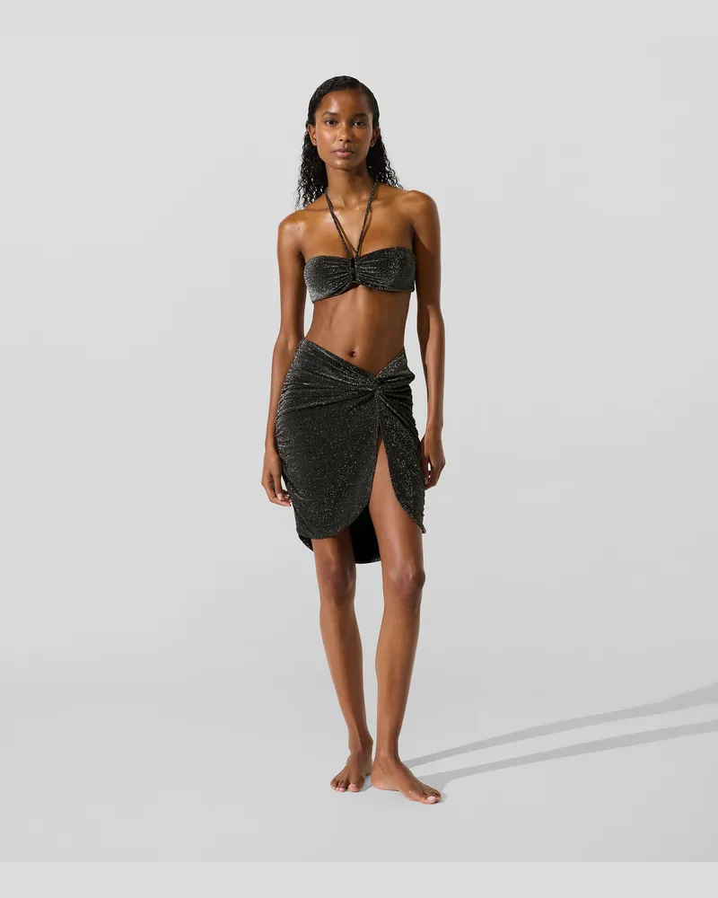 Karl Lagerfeld Metallic-strandrock, Damen, Black, Größe Black