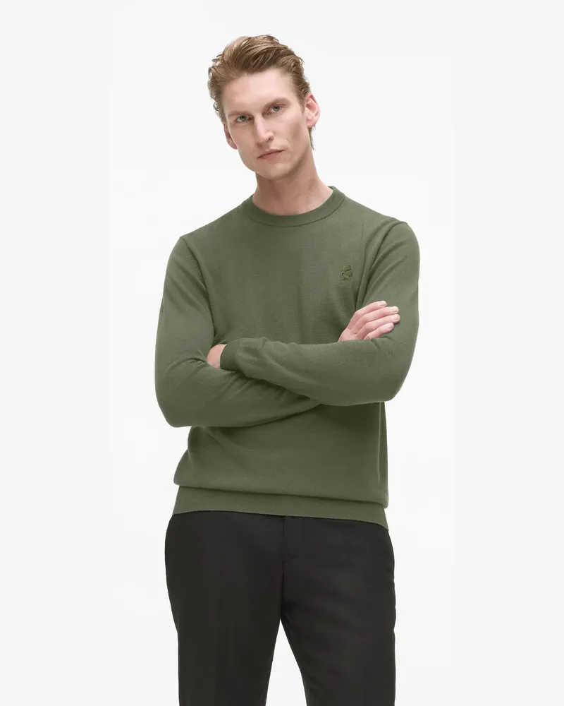 Karl Lagerfeld Pullover Mit Rundhalsausschnitt Aus Wolle, Herren, Army Green, Größe Army