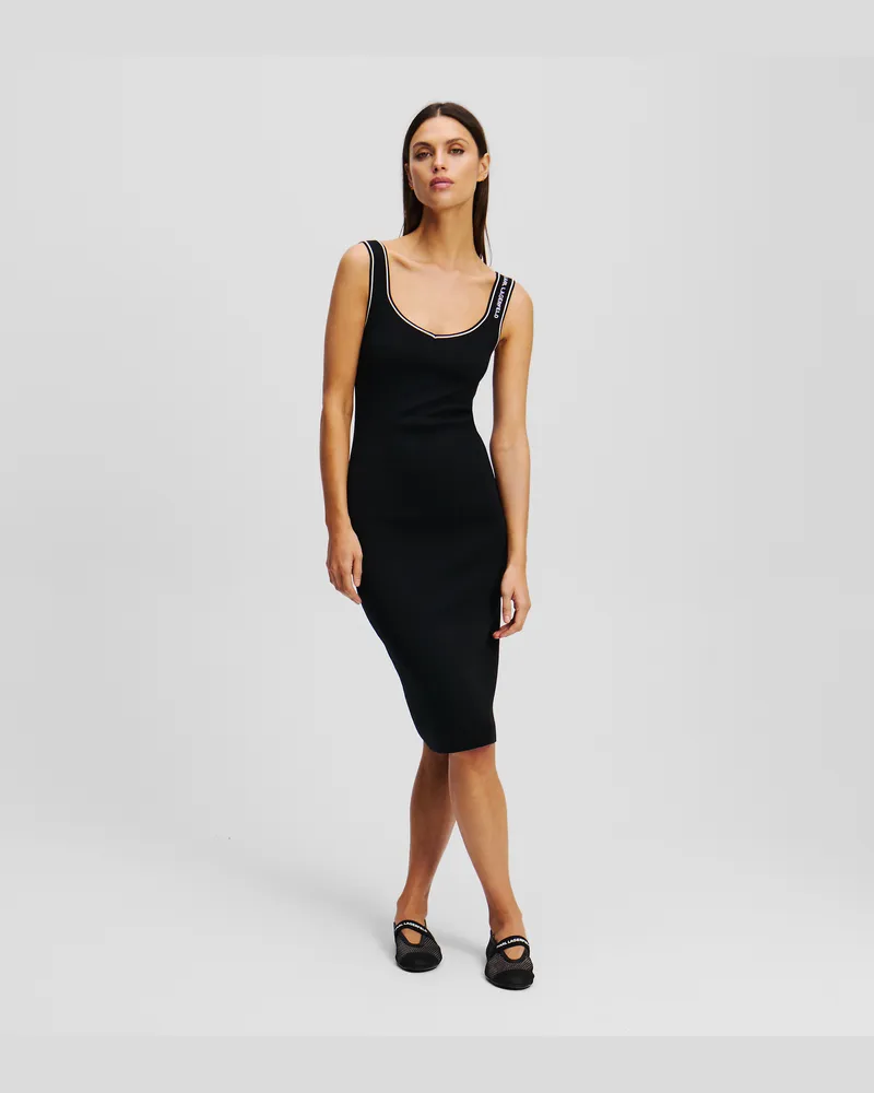 Karl Lagerfeld Karl Essential Strickkleid, Frau, Schwarz, Größe Schwarz