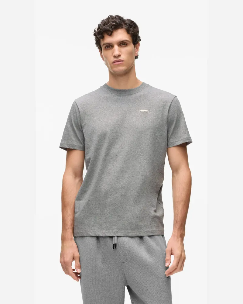 Karl Lagerfeld Loungewear-t-shirt Mit Logo, Male, Mid Grey Melange, Size Grey