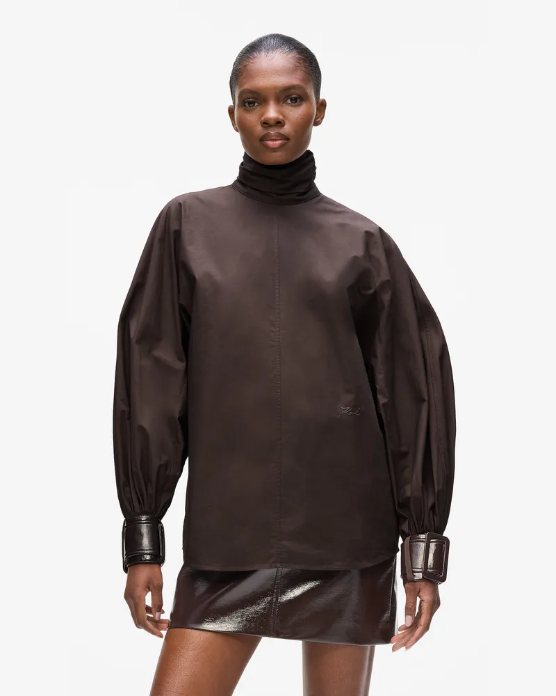 Karl Lagerfeld Bluse Mit Ballonärmeln, Damen, Java, Größe: 38 Java