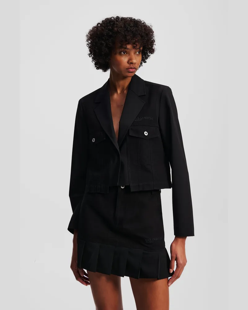 Karl Lagerfeld Blazer Im Utility-stil, Damen, Schwarz, Größe Schwarz