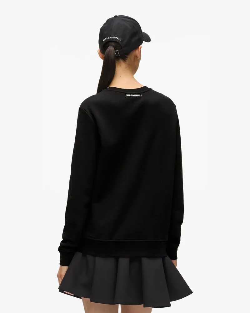 Karl Lagerfeld Ikon Sweatshirt Mit Circle-logo, Damen, Schwarz, Größe Schwarz