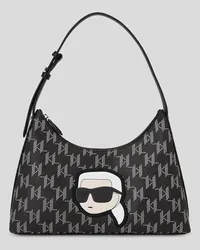 Karl Lagerfeld K/ikonik monogram Schultertasche, Frau, Schwarz Schwarz