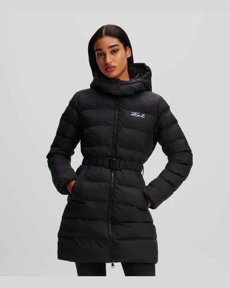 Karl Lagerfeld Signature Ultraleichte Steppjacke, Frau, Schwarz, Größe Schwarz