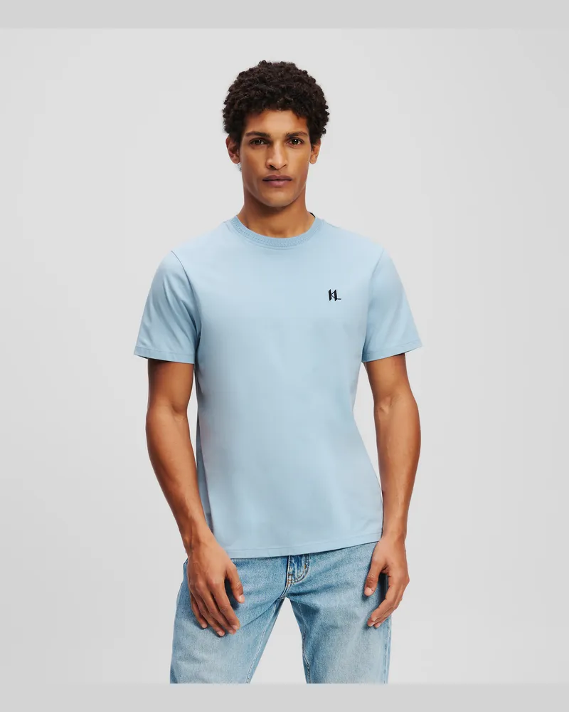 Karl Lagerfeld Monogram T-shirt, Mann, Weiches Chambray, Größe Weiches