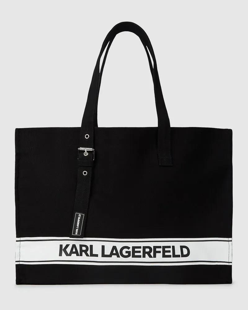 Karl Lagerfeld Logo Strandtasche, Herren, Schwarz, Größe: One Size Schwarz