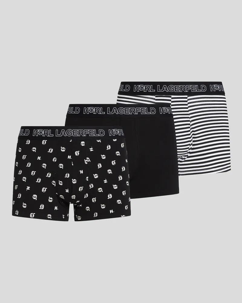 Karl Lagerfeld Ikon boxershorts – 3er-set, Mann, Schwarz All Over Mini-Muster, Größe Schwarz