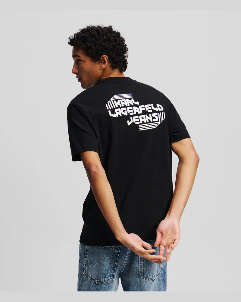Karl Lagerfeld T-shirt Mit Logo, Mann, Schwarz, Größe Schwarz