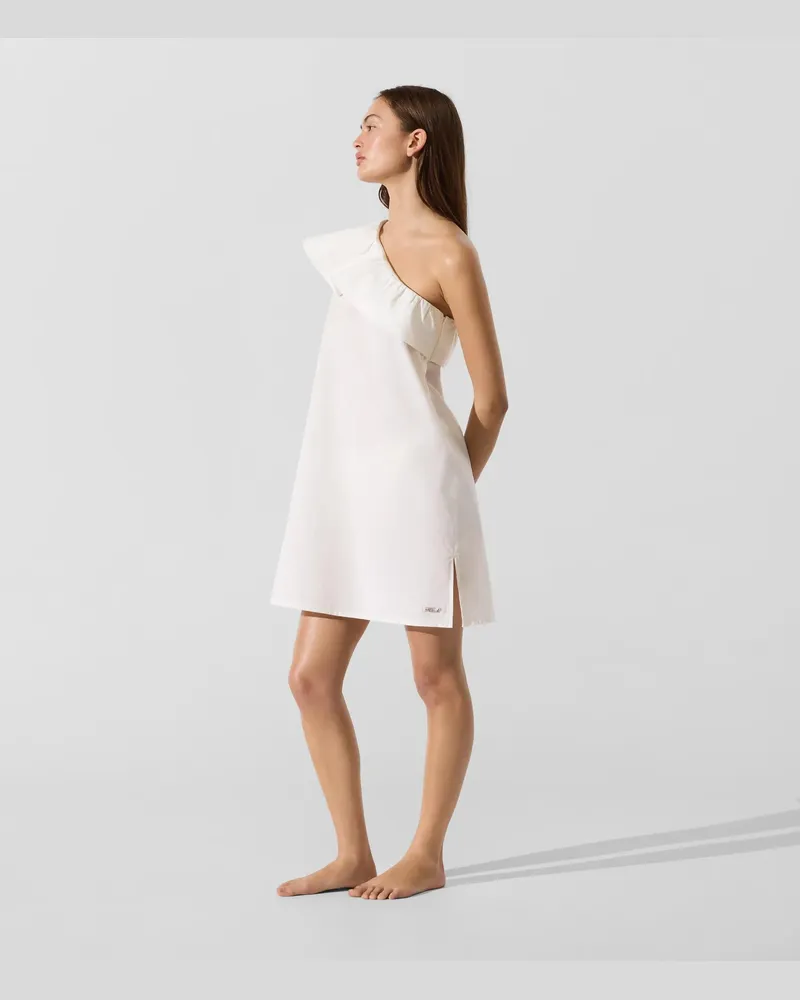 Karl Lagerfeld Strandkleid Mit Signature-rüschen, Damen, Cannoli Creme, Größe Cannoli